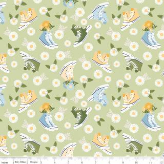 Sunshine and Dandelions by Riley Blake - 1/2 yard Shoes Honeydew