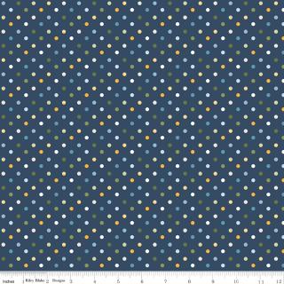 Sunshine and Dandelions by Riley Blake - 1/2 yard Dots Navy