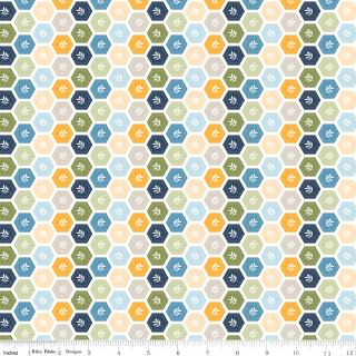 Sunshine and Dandelions by Riley Blake - 1/2 yard Dots Hexis Multi
