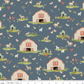Lil' Farm Friends by Kelsey Carlson for Riley Blake - 1/2 yard Main Thunder
