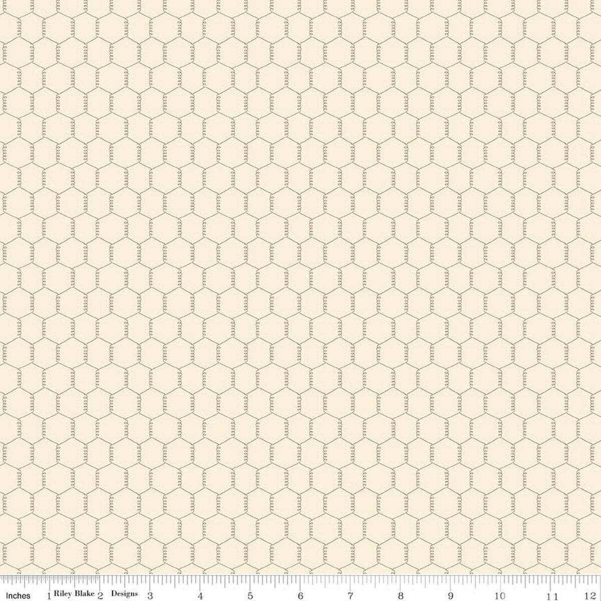 Lil' Farm Friends by Kelsey Carlson for Riley Blake - 1/2 yard Chicken Wire Cream