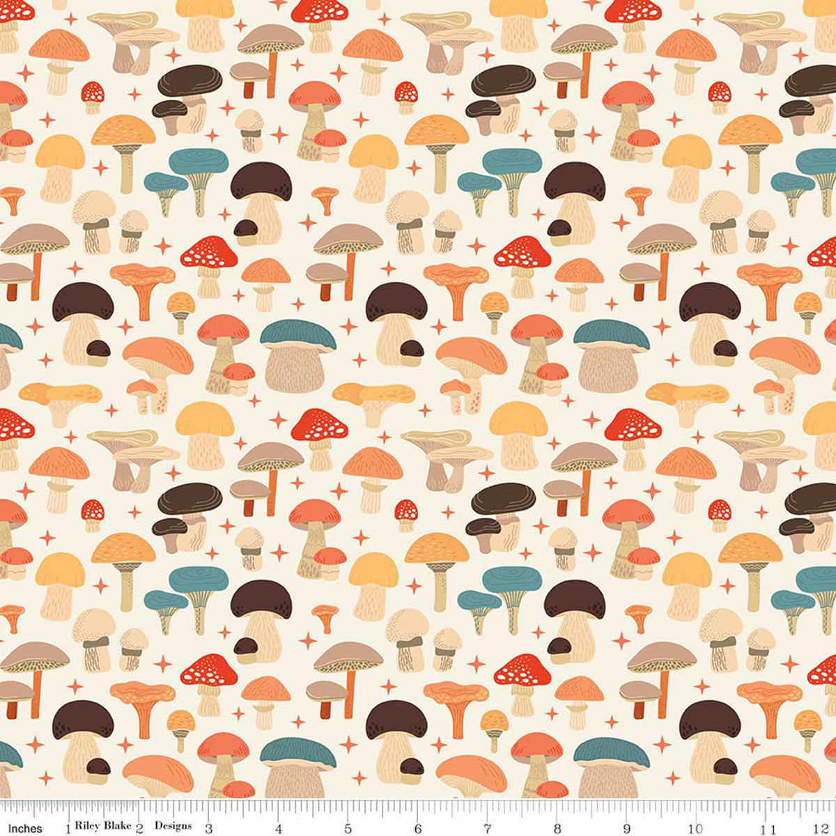 Secret Garden by Riley Blake - 1/2 yard Mushrooms Cloud