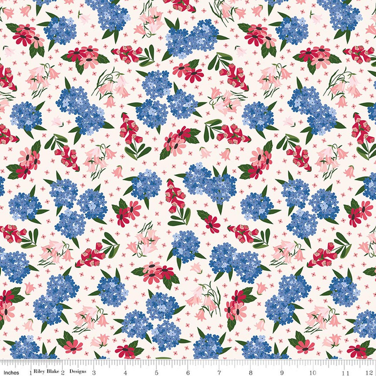 Foxglove by Jill Finley for Riley Blake - 1/2 yard Main Cream