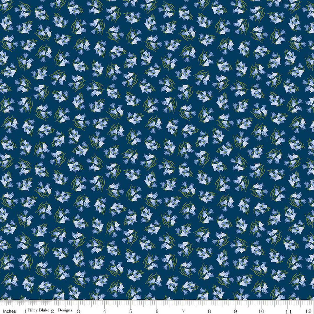 Foxglove by Jill Finley for Riley Blake - 1/2 yard Bluebells Oxford Blue