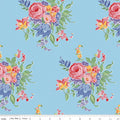 Dear Sweethearts by American Jane for Riley Blake - 1/2 yard Floral Pindot Blue