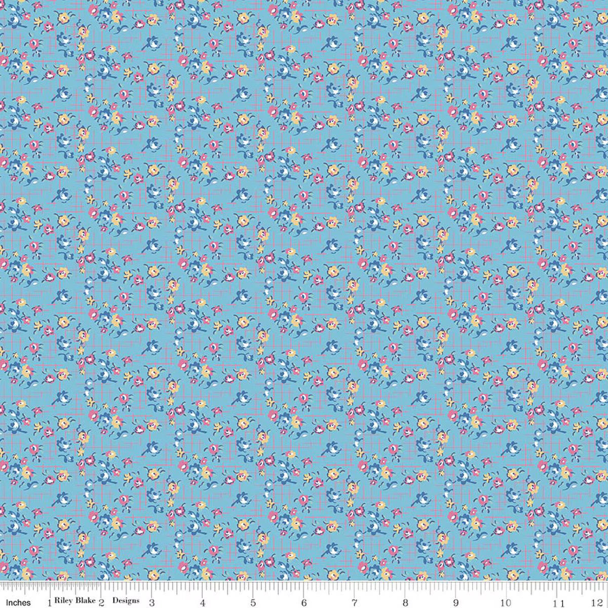 Dear Sweethearts by American Jane for Riley Blake - 1/2 yard Apron Grid Blue