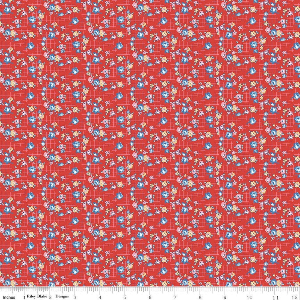 Dear Sweethearts by American Jane for Riley Blake - 1/2 yard Apron Grid Red