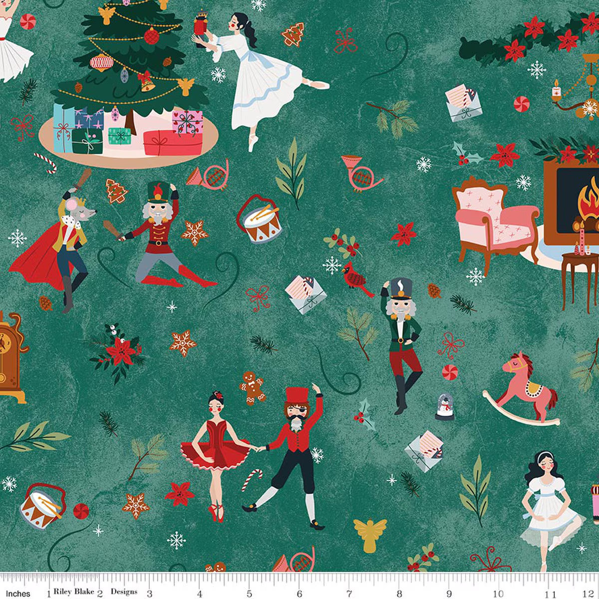 Nutcracker Tradition by Jennifer Long for Riley Blake - 1/2 yard Main Pine