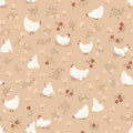 Primrose & Parsley by Poppie Cotton - 1/2 yard Nesting Caramel
