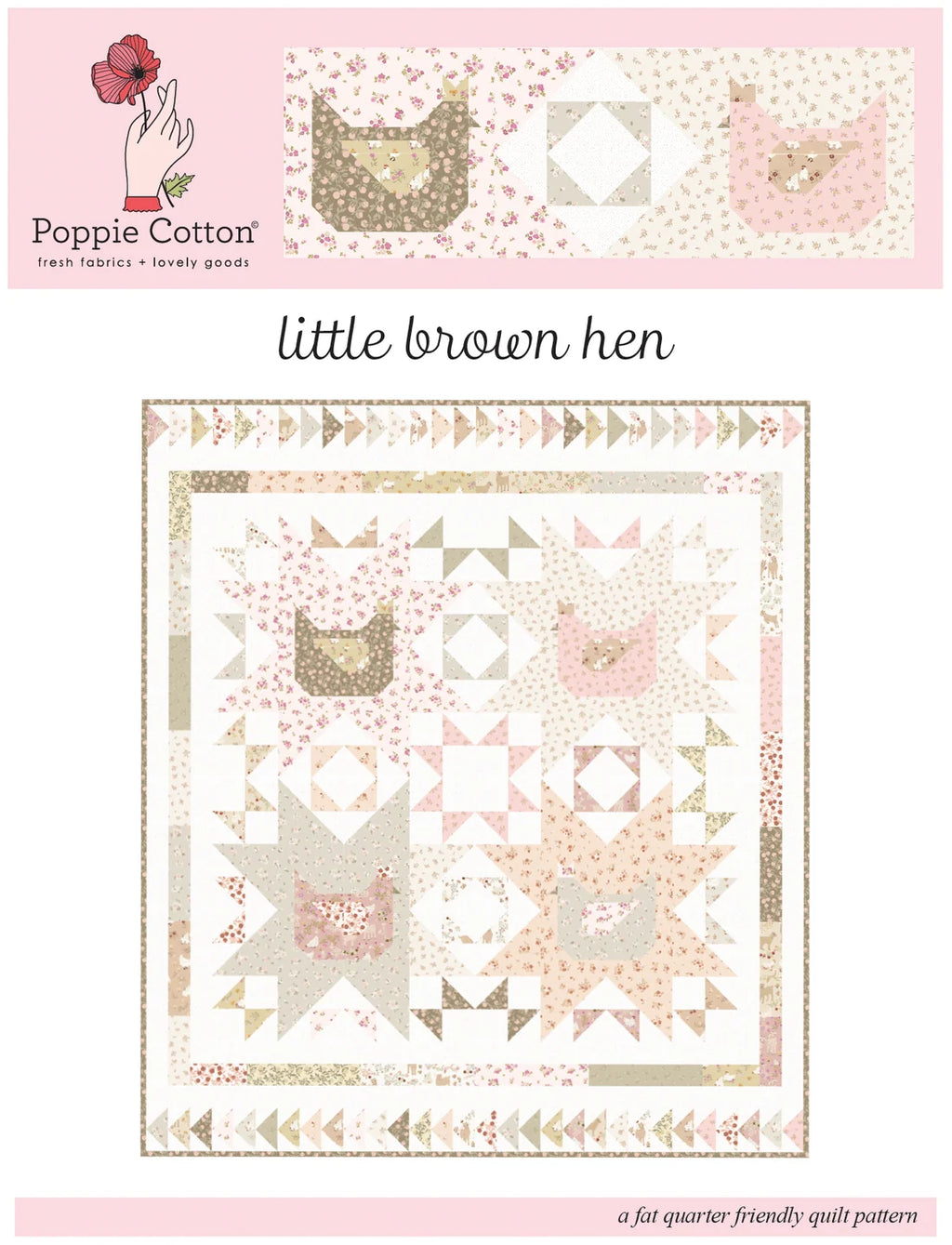 Little Brown Hen Pattern by Poppie Cotton