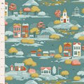 Village Life by Tilda - 1/2 Yard Village Teal