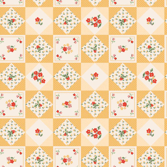 Farmhouse Fancy by Poppie Cotton - 1/2 yard Farm Quilts Yellow
