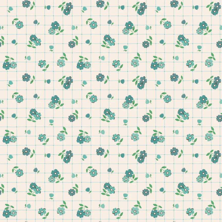 Farmhouse Fancy by Poppie Cotton - 1/2 yard Tea Towel Teal