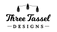 Logo for 'Three Tassel Designs' with tassels above the text on a white background
